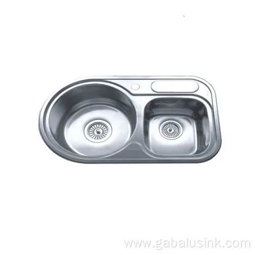 Durable Stainless Steel Pressed Two Bowl Kitchen Sink